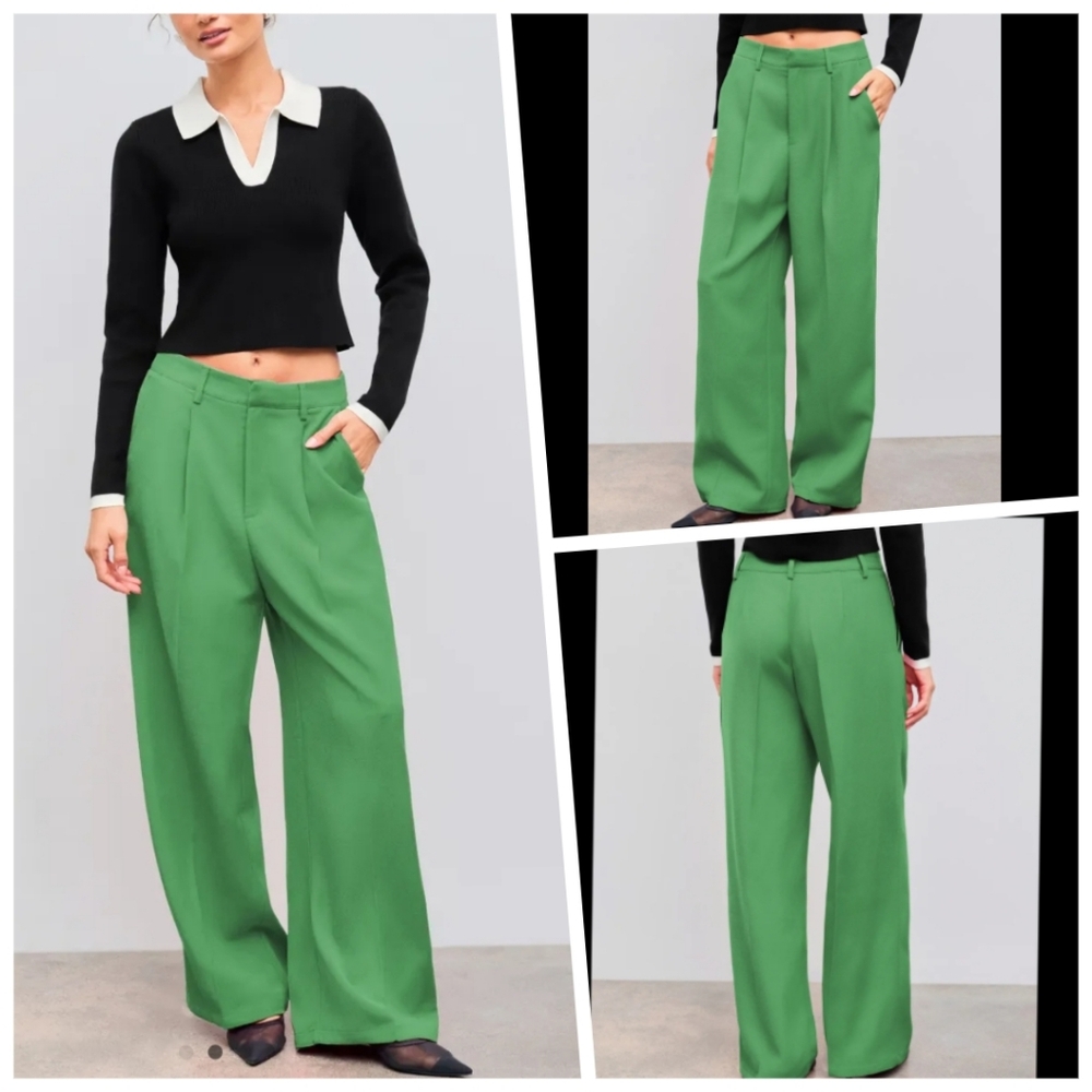 Cider Wide Leg Green Pants